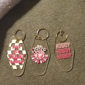 Pink Rodeo & Howdy Acrylic Keychain Set - Women Other Accessory